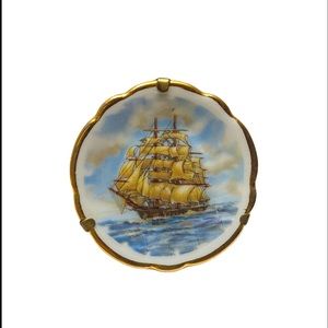 Vintage Limoges Ship miniature plate display